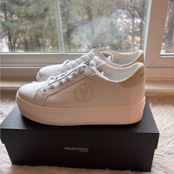 Valentino Shoes - Valentino Women's Cream Platform Sneakers